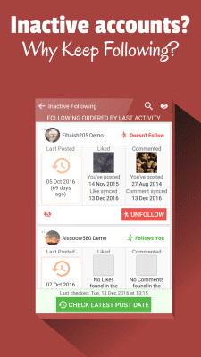 Screenshot of the application Follower Stats for Instagram - #7