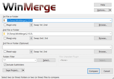 Screenshot of the application WinMerge - #8
