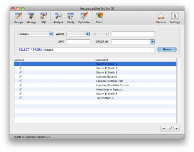 Screenshot of the application SQLiteManager - #2