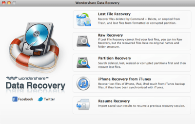 Screenshot of the application Wondershare Data Recovery - #1