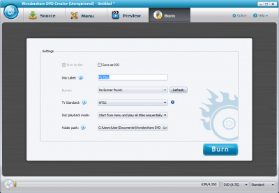 Screenshot of the application Wondershare DVD Creator - #1