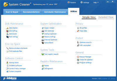 Screenshot of the application System Cleaner - #3