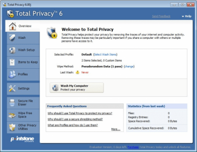 Screenshot of the application Total Privacy - #1