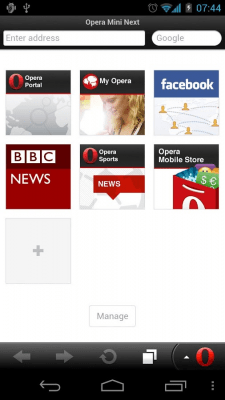 Screenshot of the application Opera Mini Next - #1