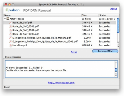 Screenshot of the application PDF DRM Removal - #1