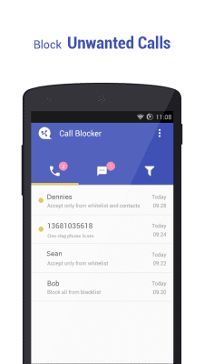 Screenshot of the application NQ Mobile Call Blocker - #1