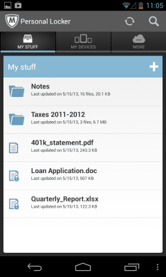 Screenshot of the application McAfee Personal Locker - #2