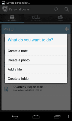 Screenshot of the application McAfee Personal Locker - #3