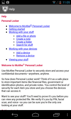 Screenshot of the application McAfee Personal Locker - #4