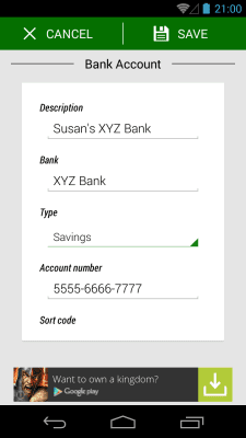 Screenshot of the application Password Manager Lite - #3
