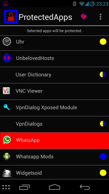Screenshot of the application ProtectedApps - #1