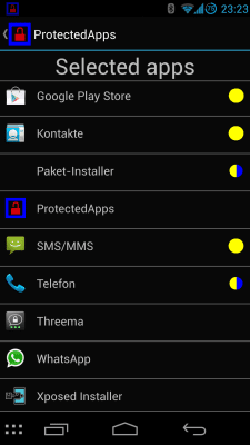 Screenshot of the application ProtectedApps - #2
