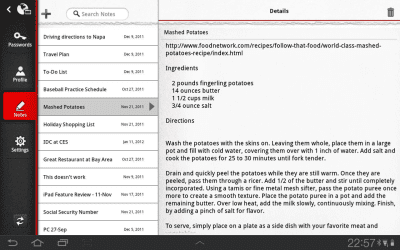 Screenshot of the application Password Manager for Tablet (Depreciated) - #2
