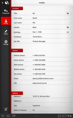 Screenshot of the application Password Manager for Tablet (Depreciated) - #3