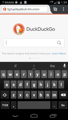 Screenshot of the application Orfox - #3