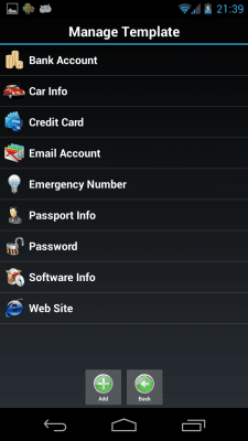 Screenshot of the application Password Safe Lite - #5