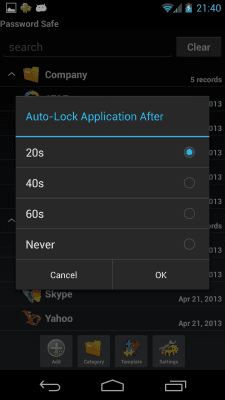 Screenshot of the application Password Safe Lite - #8