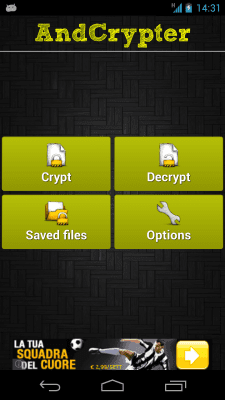 Screenshot of the application AndCrypter - #1