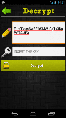 Screenshot of the application AndCrypter - #3