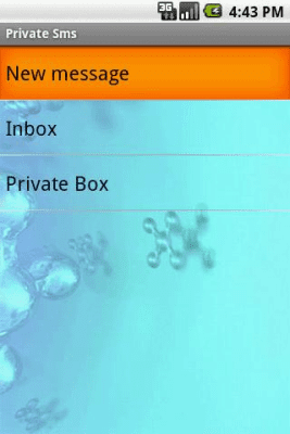 Screenshot of the application Private Sms Trial - #1