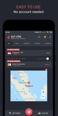 Screenshot of the application EUT VPN - Easy Unlimited Tunneling - #1