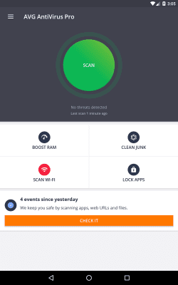 Screenshot of the application AVG AntiVirus FREE for tablets - #1