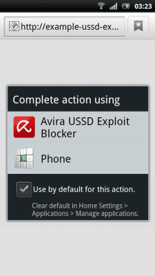 Screenshot of the application Avira USSD Exploit Blocker - #3