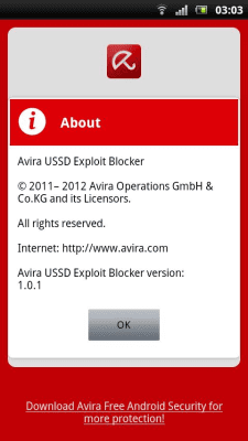 Screenshot of the application Avira USSD Exploit Blocker - #6