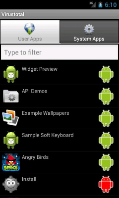 Screenshot of the application VirusTotal - #3