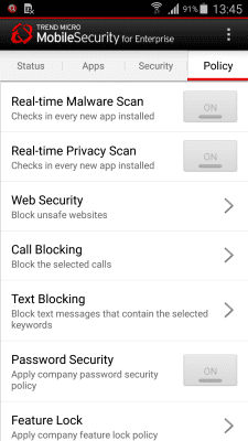 Screenshot of the application Enterprise Mobile Security - #3