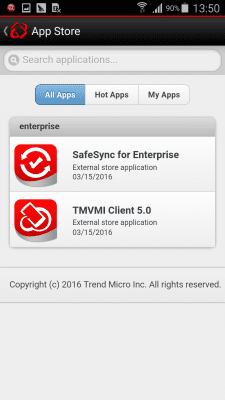 Screenshot of the application Enterprise Mobile Security - #6