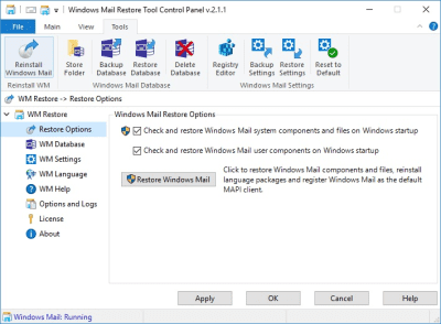 Screenshot of the application Windows Mail Restore Tool - #5