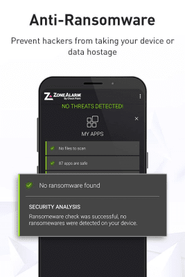 Screenshot of the application ZoneAlarm Mobile Security - #4