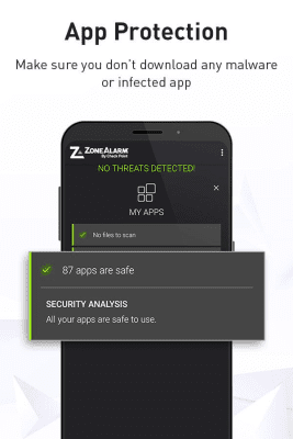 Screenshot of the application ZoneAlarm Mobile Security - #5