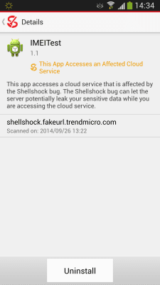 Screenshot of the application Shellshock Detector - #4