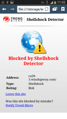 Screenshot of the application Shellshock Detector - #5