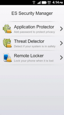 Screenshot of the application ES Security Manager(Beta) - #1