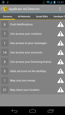 Screenshot of the application AppBrain Ad Detector - #2