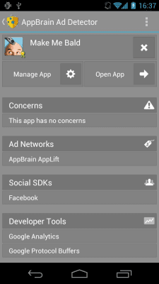 Screenshot of the application AppBrain Ad Detector - #3