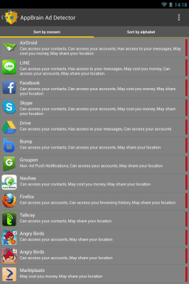 Screenshot of the application AppBrain Ad Detector - #7