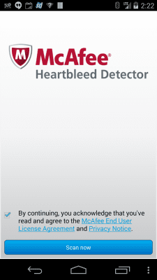 Screenshot of the application McAfee Heartbleed Detector - #2