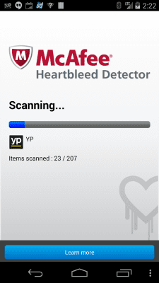 Screenshot of the application McAfee Heartbleed Detector - #3