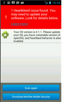 Screenshot of the application McAfee Heartbleed Detector - #5