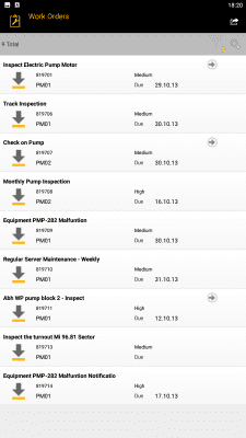 Screenshot of the application SAP Work Manager for Phone - #3