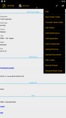 Screenshot of the application SAP Work Manager for Phone - #6