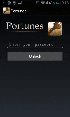 Screenshot of the application Portunes - #1