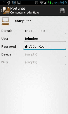 Screenshot of the application Portunes - #3