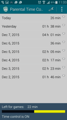 Screenshot of the application Parental Time Control - #1