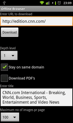 Screenshot of the application Offline Browser - #3