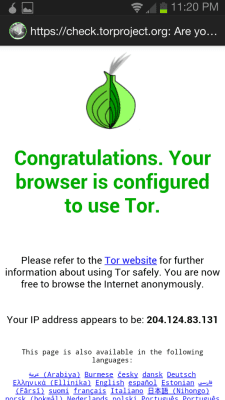 Screenshot of the application Orweb: Private Web Browser - #1